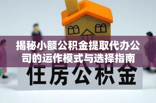 壮围揭秘小额公积金提取代办公司的运作模式与选择指南